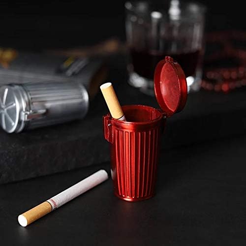 Miniature Metal Trash/Garbage Can with cap Ashtray Cigarette saver (QTY: 1)