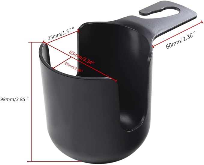 Car Seat Headrest Hook Organizer with Cup Holder - Universal Vehicle Storage Hanger for Handbags, Groceries, Backseat Organizer, Car Accessories Fit All Cars(Black)