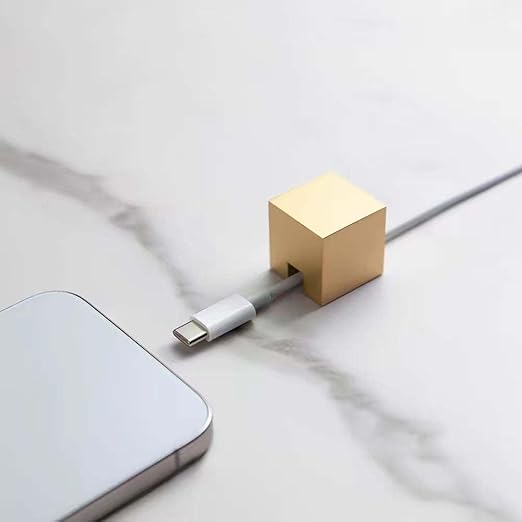 Golden Stainless Steel Cable Clips, Cord Organizer Cable Management, USB Cable Holder Wire,Wire Organizer for Desk, Wall, Car, Nightstand and Office Cable Management. (Frosted Gold)