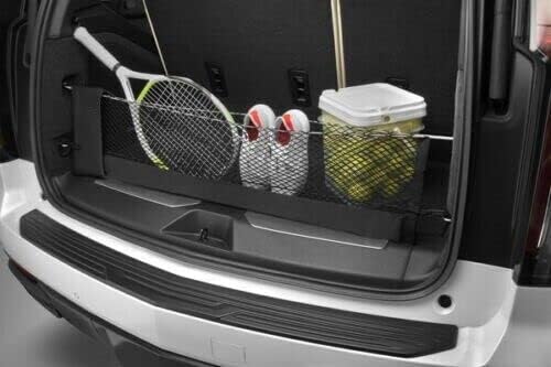 Rear Trunk Organizer Cargo Net for Caddy Cadillac Escalade Escalade ESV 2021-2025 – Envelope Style Cargo Net with Zippered Storage Bag for SUV – Premium Mesh Car Trunk Organizer