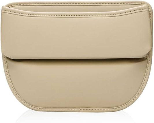 Car Seat Gap Storage Organizer for Mini Countryman One/Cooper/Cooper S Seat Side Gap Filler Leak Proof Storage Organizer Leather Console Side Pocket Storage Box,Beige