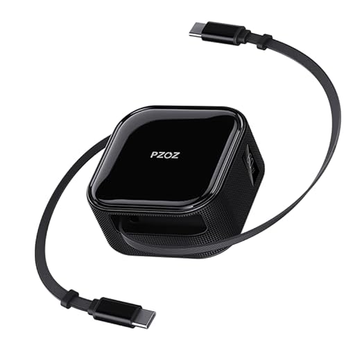 pzoz Retractable USB C Charging Cable, Two-Way Freely Retractable Charger/Data Type C for Desktop Car Cable Management Organizers Suitable iPhone/Samsung/MacBook/iPad