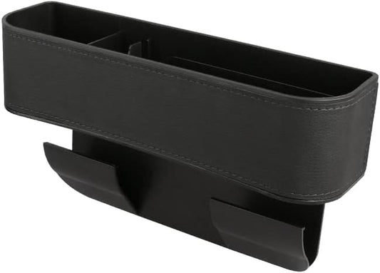 JEYODA Car Seat Gap Filler Organizer, Car Organizer Front Seat, Pack Auto Console Side Storage Box with Cup Holders，Car Organizers and Storage for Holding Phone, Sunglasses, Wallet 1PC (black)