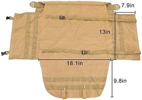 SUNPIE Upgrade Larger Seat Protector Universal Fit Tactical Seat Cover for Trucks Pickup SUV, Compatible with JL/JT, JK, TJ, Compatible with F150 Multi Pockets Molle Seat Back Organizer-Beige