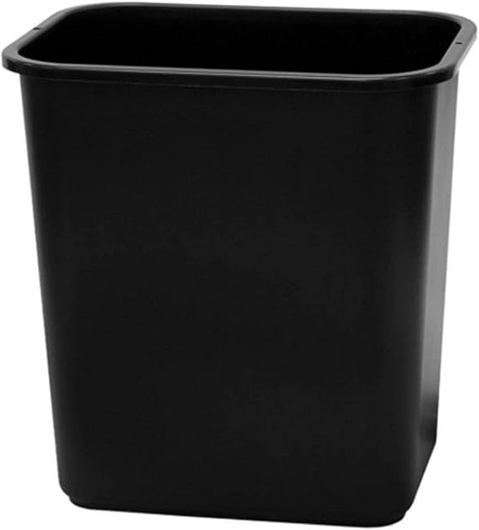 United Solutions WB0057 Black Thirteen Quart Rectangular Office/Indoor Wastebasket - 13QT 3.25 Gallon Trash/Refuse Can in Black for Home, Office or Dorm Room