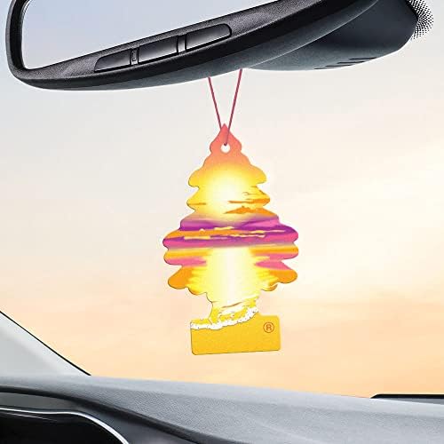 LITTLE TREES Car Air Freshener | Hanging Tree Provides Long Lasting Scent for Auto and Home | 24 Air Fresheners |Sunset Beach