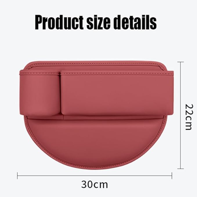 Car Seat Gap Filler Organizer for Tesla Model 3/Model S/Model X/Model Y 2013-2025, with Cup Holder Adjustable Car Seat Storage Box Leather Material,Pink-Driver's+Passenger seat