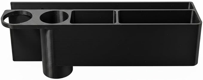 Magnetic Patrol Car Organizer Box - Black Carbon Fiber Style Storage for Mobile Phones, Flashlights & ID Cards - Heavy Duty N52 Magnet Mount Police Equipment Accessory for Law Enforcement Vehicles