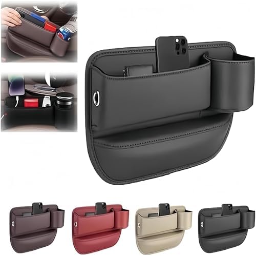 Car Seat Gap Filler Organizer for Jeep Grand Cherokee L(WL) 2021-2025, Multifunctional Leather Seat Gap Storage Box for Phone,Keys,Sunglasses