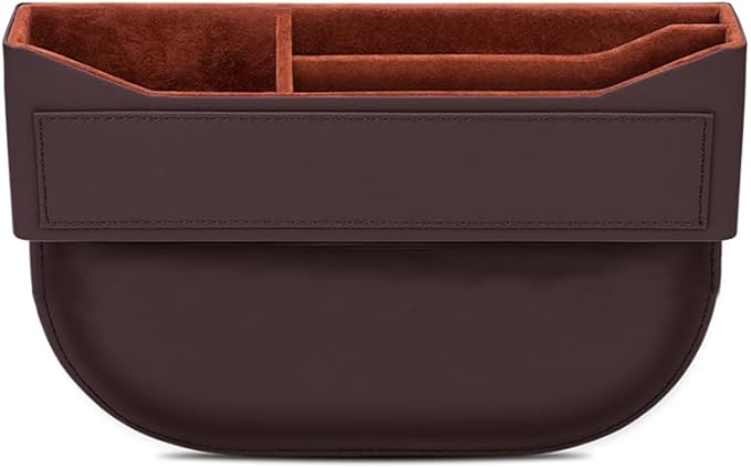Car Seat Gap Filler Organizer for Mercedes-Benz CLK-Class/GLK-Class/M-Class/SLK-Class/X-Class,Car Front Seat Organizer Car Console Side Pocket with USB Charging Hole,D Mocha Brown