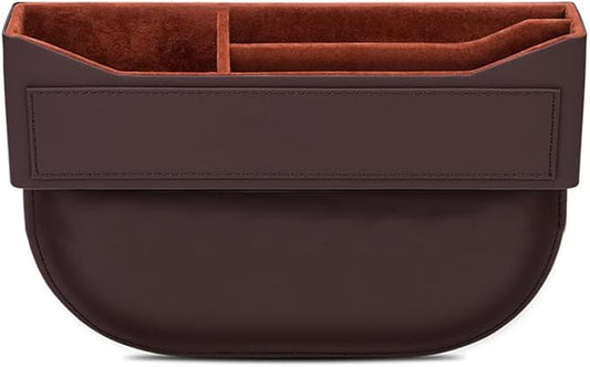 Car Seat Gap Filler Organizer for Mercedes-Benz CLK-Class/GLK-Class/M-Class/SLK-Class/X-Class,Car Front Seat Organizer Car Console Side Pocket with USB Charging Hole,D Mocha Brown