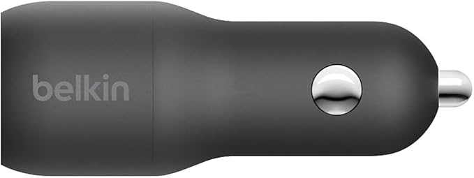 Belkin 37 Watt Dual USB Car Charger - Power Delivery 25W USB C Port & 12W USB A Port for PPS Charging Apple iPhone 14, 14 Pro, 14 Pro Max, iPhone 13, Samsung Galaxy, AirPods - Included Lightning Cable