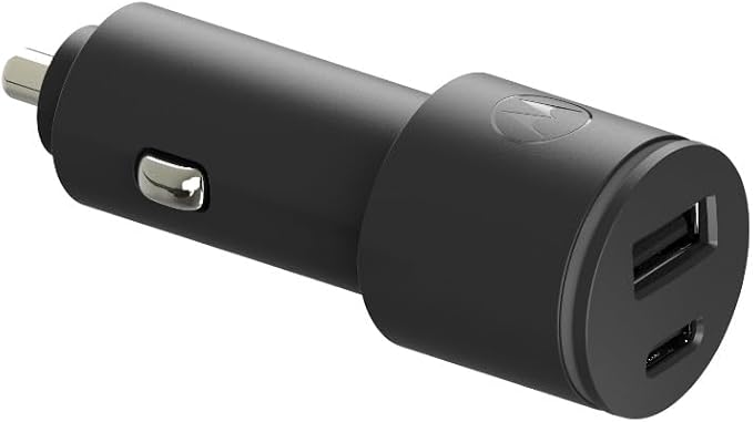 Motorola TurboPower Share Car Charger- 45W Dual Port USB-A, USB-C Output with 1.5m Braided USB-C Cable for Moto G 2025, G Power 2024/2025/2026, G Stylus 2023/2024/2025/2026, G Play 2024, Edge, Razr