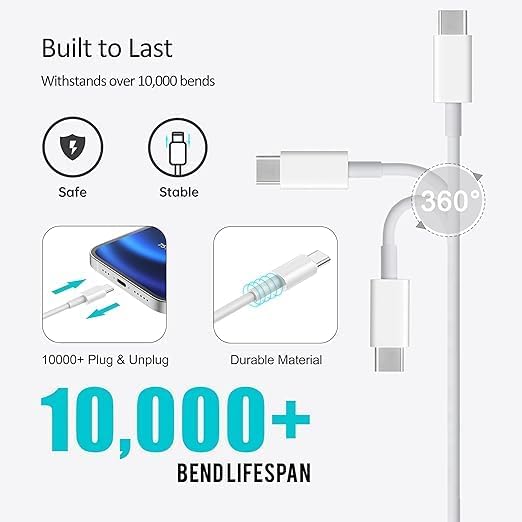 Car Carplay Cable for iPhone 17 16 15 Charger Cord,3 Pack 10FT Long USB A to USB C Cable for iPhone 17 Pro Max/16 Pro/15 Plus Charger,USB C Car Charger for Apple 17 Air/16 Pro Max/16e/15/iPad Pro