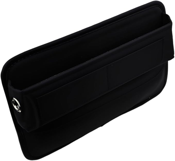 Heran Premium Leather Car Seat Gap Filler Organizer with Card Slots,Universal Fit for Cars, Trucks, and SUVs – Black, 1 Pack (1)