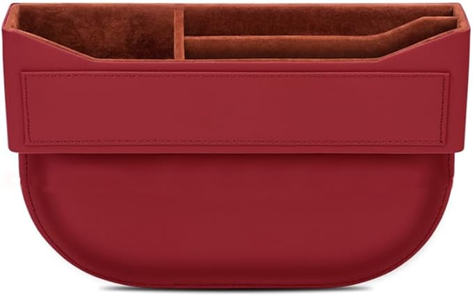 Car Seat Gap Filler Organizer for Mercedes-Benz CLK-Class/GLK-Class/M-Class/SLK-Class/X-Class,Car Front Seat Organizer Car Console Side Pocket with USB Charging Hole,A Red
