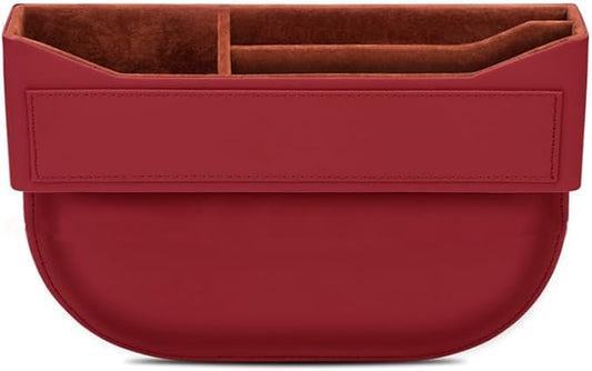 Car Seat Gap Filler Organizer for Mercedes-Benz CLK-Class/GLK-Class/M-Class/SLK-Class/X-Class,Car Front Seat Organizer Car Console Side Pocket with USB Charging Hole,A Red