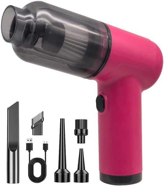 Portable Car Vacuum Cordless,2-in-1 Blow Suction Handheld Cleaner with Multi-Nozzles, Rechargeable Mini Vacuum for Car, Home, Office, Pet Hair, Sofa, Keyboard.