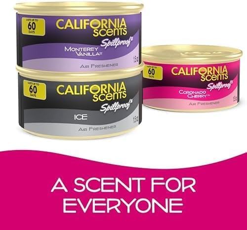 Can Air Freshener and Odor Neutralizer by California Scents, Stocking Stuffers, Set of 12 Spillproof Cans for Home and Car, Coronado Cherry, 1.5 Oz Each (Pack of 2)
