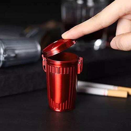 Miniature Metal Trash/Garbage Can with cap Ashtray Cigarette saver (QTY: 1)
