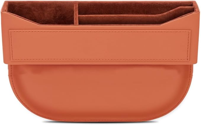 Car Seat Gap Filler Organizer for Mercedes-Benz CLK-Class/GLK-Class/M-Class/SLK-Class/X-Class,Car Front Seat Organizer Car Console Side Pocket with USB Charging Hole,B Ochre Brown