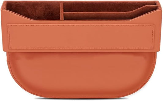 Car Seat Gap Filler Organizer for Mercedes-Benz CLK-Class/GLK-Class/M-Class/SLK-Class/X-Class,Car Front Seat Organizer Car Console Side Pocket with USB Charging Hole,B Ochre Brown