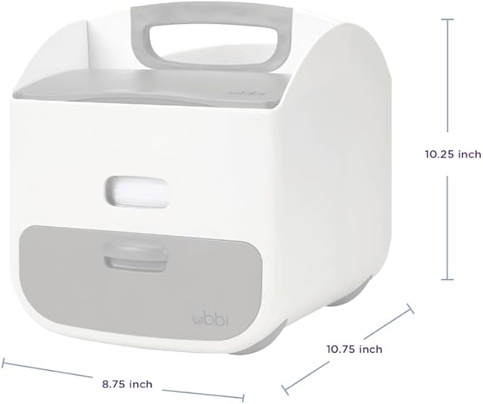 Ubbi Portable Diaper Changing Station Diaper Storage Caddy Organizer with Folding Changing Mat, Stores Baby Diapers, Wipes and Baby Accessories, Gray