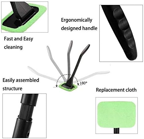 XINXIYAN Windshield Cleaner Tool Car Window Cleaner Inside Interior Windshield Cleaning Tool(Green-Rectangle)