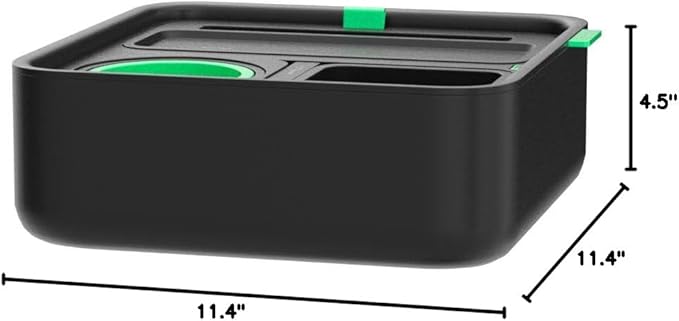 CouchConsole Original Tray - Drinks & Snacks Sofa Caddy with Armrest, Table with Phone Stand- TV Remote Control Storage and Organizer - for Living Rooms, RV, and Cars, Black/Green