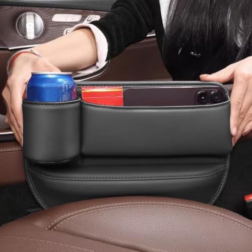 Car Seat Gap Filler Organizer for Kia EV9 2023-2025, Multifunctional Leather Seat Gap Storage Box for Phone,Keys,Sunglasses