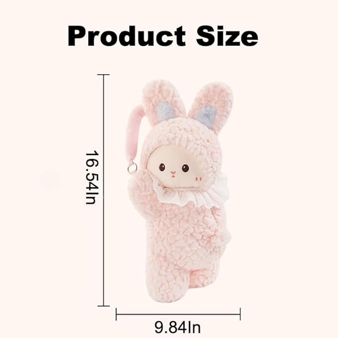 Car Tissue Holder Plush Animal Paper Towel Box Cute Rabbit Hanging Backseat Organizer for Cars Adorable Decorative Tissue Dispenser (White Rabbit)