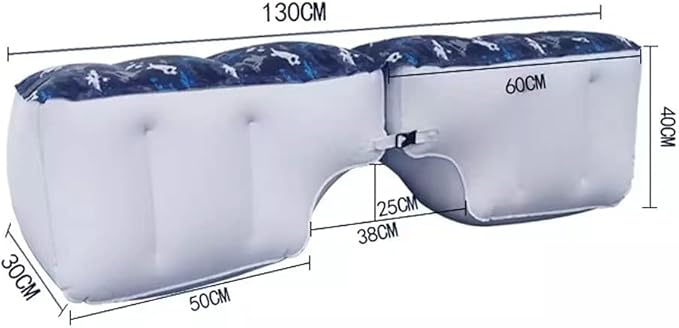 Auto Inflatable Car Travel Mattress Back Seat Gap Pad Air Bed Cushion Camping Air Couch Blue