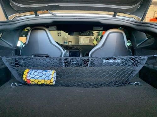 EACCESSORIES EA(Qty.3)Trunk Organizer Cargo Net for CHEVROLET C7 CORVETTE 2014-2019 – Floor + Envelope Style Cargo Nets for Coupe - Premium Mesh Car Trunk Organizer - Compatible with CHEVY C7 CORVETTE
