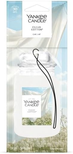 Yankee Candle Paper Car Jar, Clean Cotton (Pack of 6)