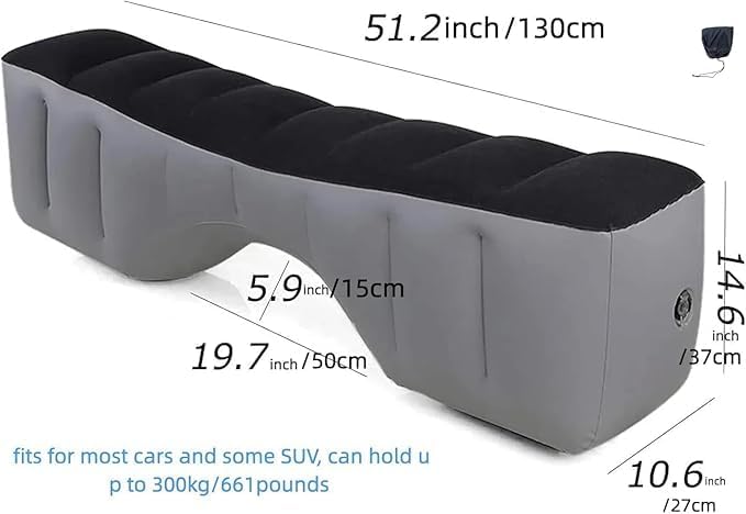 Car Bed, Car Air Bed, Car Mattress, Back Seat Bed, Back Seat Gap Filler Pad, Inflatable, Extender, Portable Sleeping Accessories for SUV, Camping, Travel, Rest