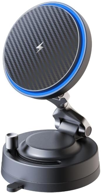 OANDYS for MagSafe Car Mount Charger, 15W Fast Wireless Charging Magnetic Car Phone Holder, 360°Rotatable & Foldable Metal Stand, Strong N52 Magnet for iPhone 17–12 Series & Mag Safe Case
