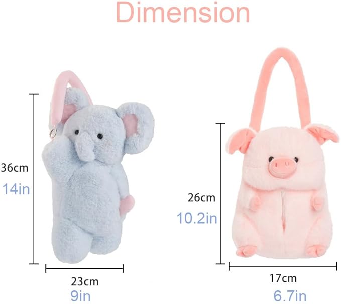 Tissue Box Cover Plush Tissue Box Holder for Car, Home, Decorative Holder/Organizer for Bathroom Vanity Countertop, Nightstands, Office Desk-Fuzzy Pig