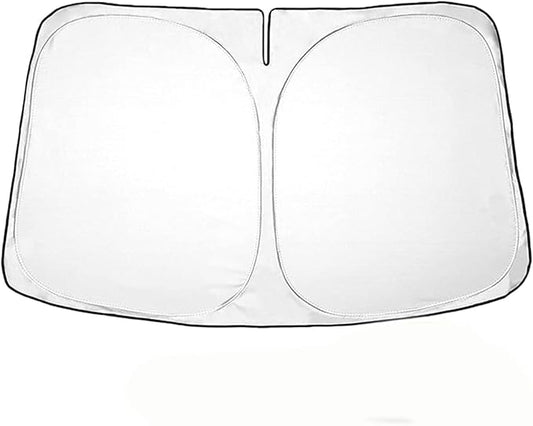 2026 Windshield Sun Shade for Tesla Model Y & Model 3 Lightweight Easy Foldable Car Windshield Sunshade - Sunlight and Dashboard Protection Accessories (Silver)