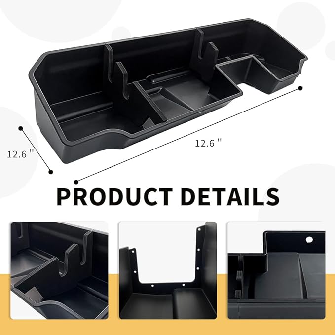 MAXDOM Under Seat Storage Fit for (2019-2026) Chevy Silverado 1500 / GMC Sierra 1500 (2020-2026) 2500HD 3500HD | Double & Crew Cab Rear Underseat Organizer Box