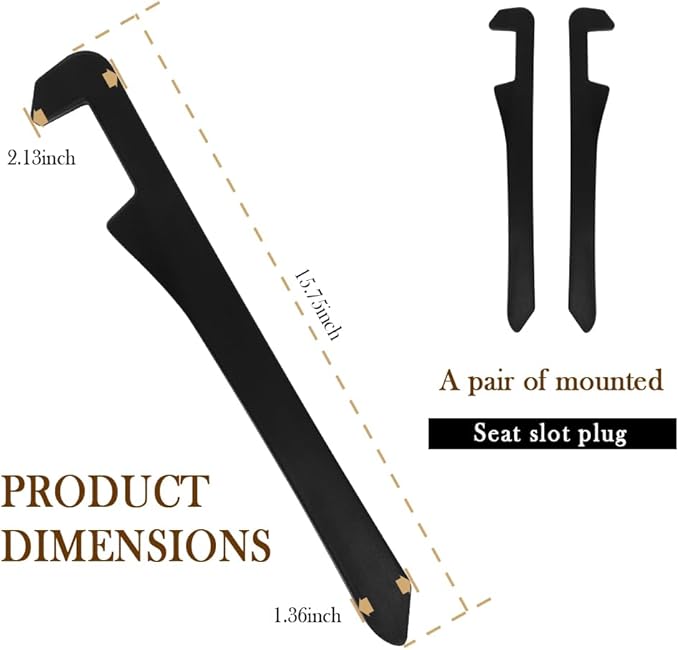 2PCS Car Seat Gap Filler - Elastic Car Seat Gap Filler Organizer Universal for Car Truck Suv Between Seat and Console - Prevent Items from Droping - Add Style to Your Car Accessories (Black/2pcs)