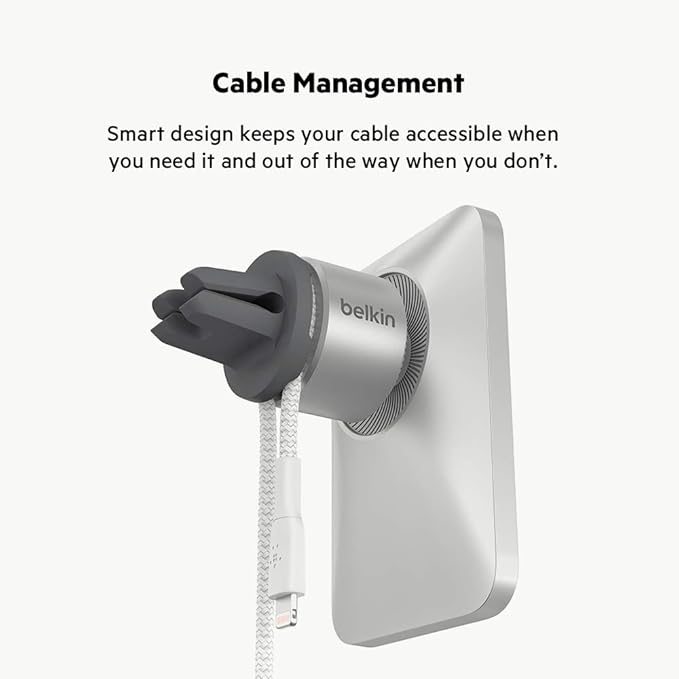 Belkin MagSafe Vent Mount Pro - MagSafe Compatible Phone Mount for Car - Wireless Magnetic Phone Holder Mount for iPhone 17, iPhone 16, 15, Pixel 10, & More - Car Accessories (Certified Refurbished)
