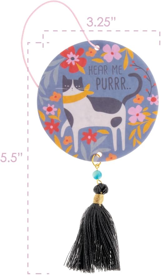 Karma, Essential Oil Air Freshener for Cars Set of 2, Home & Office - Colorful Decorative Hanging Air Freshener with Tassel, Cat Lavender Scented