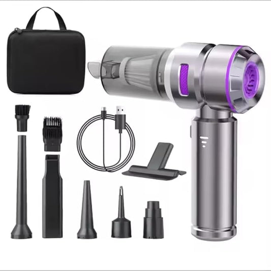 4-in-1 Cordless Mini Car Vacuum & Air Duster – 18,000PA Powerful Suction, USB-C Rechargeable, HEPA Filter, Handheld Portable for Car Interior, Pet Hair, Keyboard & Home Cleaning