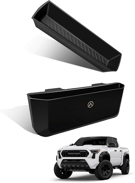 Muslogy Center Console Organizer Compatible with 2024 2025 2026 Toyota Tacoma Accessories Middle Console Gear Shift Silicone Insert Beside Handbrake & Passenger Side Hanging Storage Box 2PCS (A Style)