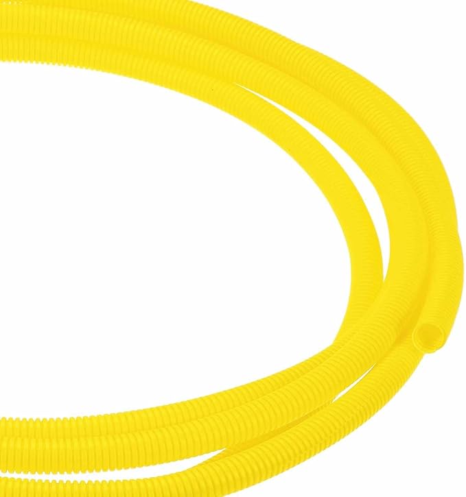 DMiotech 20ft Wire Loom Split Tubing 1/2 Inch(12.7mm) ID, Cord Protectors from Pet Flexible Conduit Cable Management for Office Home Garden, Yellow