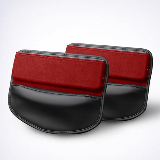 Car Seat Gap Organizer for Mazda MX-5 Miata 2010-2025 Convertible 2-Seater, Elegant Leather Storage Box with Cable Hole for Phones Essentials,2 Pieces-Red