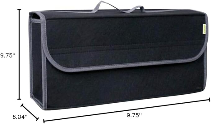 HOMSFOU Foldable Felt Car Trunk Organizer Bag Portable Vehicle Storage Pouch for Tools and Groceries 19.68X6.10X9.84 Inches Space Saving Driving Storage