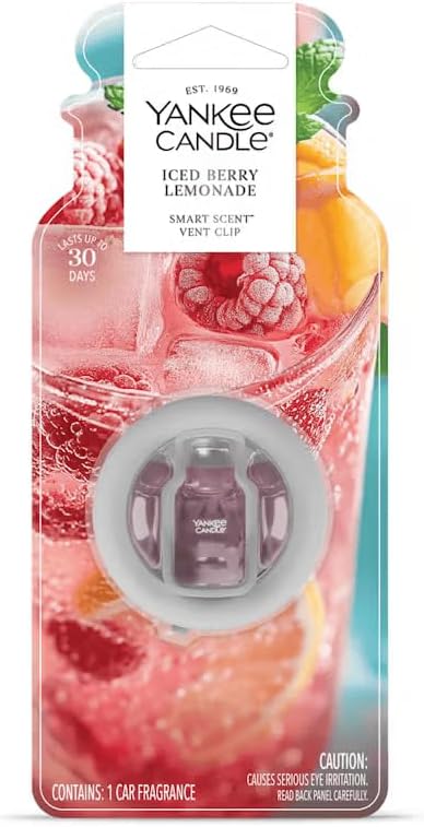 Yankee Candle Smart Scent Auto Vent Clip Car Air Freshener, Iced Berry Lemonade (Pack of 6)