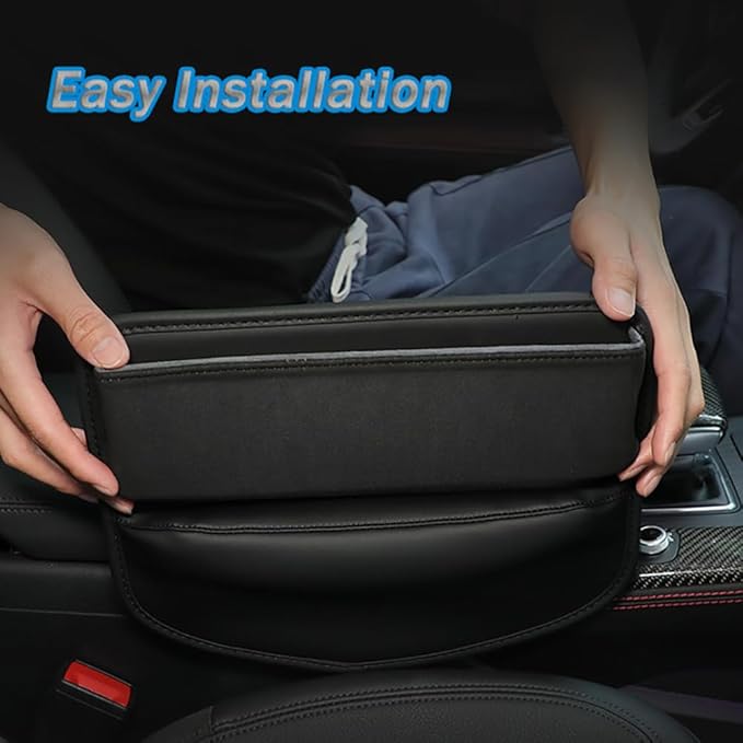 Car Seat Gap Organizer for Mazda MX-5 Miata 2010-2025 Convertible 2-Seater, Elegant Leather Storage Box with Cable Hole for Phones Essentials,1 Piece-Red