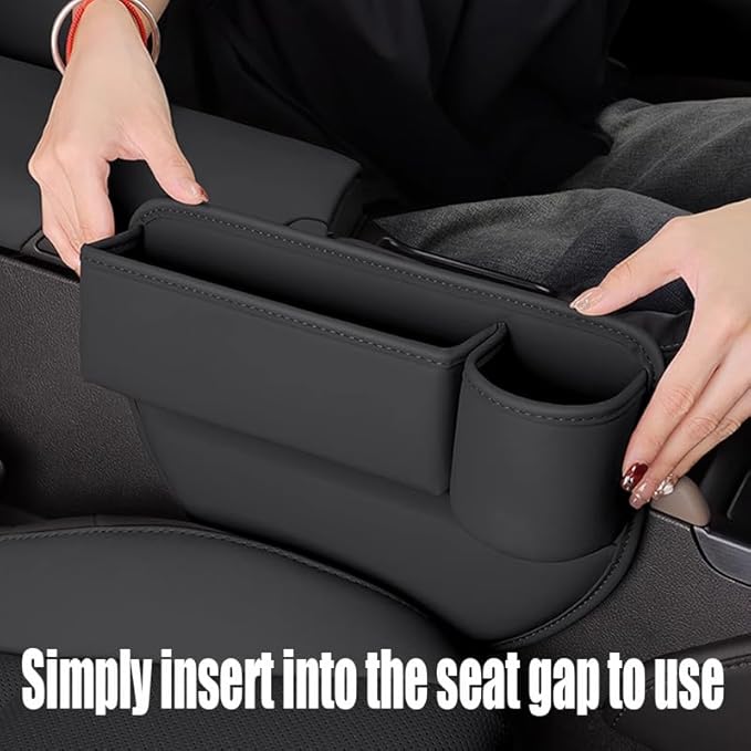 Car Seat Gap Filler Organizer for Honda HR-V HR V HRV III II I 5-door/3-door RU GH 3th 2th 1th 1999-2006 2016-2025, with Cup Holder Adjustable Car Seat Storage Box Leather Material